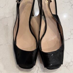 Prada Peep Toe Patent Leather Heels, size 40